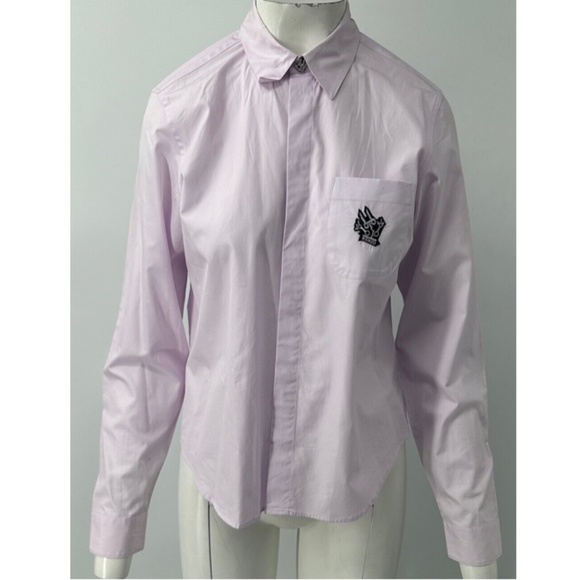 Kenzo lavender button down with patch on pocket shirt size 40 - Picture 1 of 5
